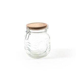 BARATTOLO ERMETICO VETRO CON COP.IN ACACIA 1000 ML - 28842