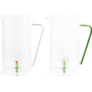 CARAFFA VETRO BOROSILICATO 1300ML H20CM DEC. FIORE