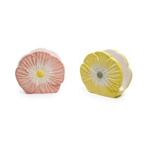 PORTATOVAGLIOLI FIORE RELIEF CERAMICA 14X6XH12 ASS