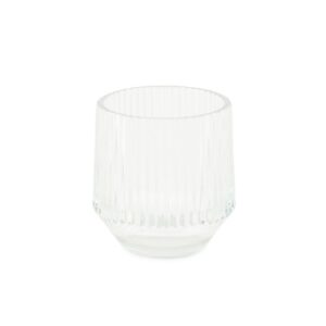 PORTACANDELA IN VETRO RIGATO D.9,5XH.10CM - 01446MEY