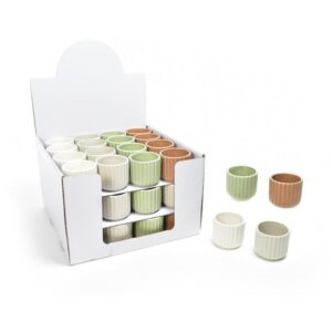 VASO IN CERAMICA PER FIORI D8,5XH7,5CM COLORI ASS. - 09121MEY