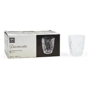 SET 6 BICCHIERI VETRO DIAMANTE ACQUA 290ML