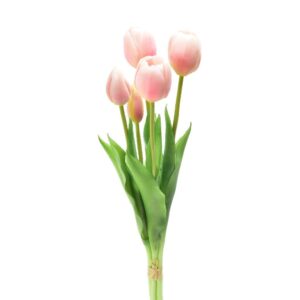 Tulipani Artificiali in Gomma, Mazzo da 5, H 39 cm