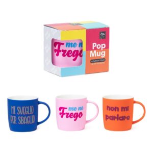 MUG PORCELLANA FLOCCATA POP 350ML COL. ASS. MOD1 - 35380MEY