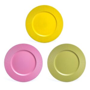 SOTTOPIATTO IN PLASTICA RIGHE D.33CM COL.PRIMAVERA