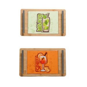 VASSOIO CON MANICI COCKTAIL BAMBU' CERAMICA 20X18C - 05571MEY