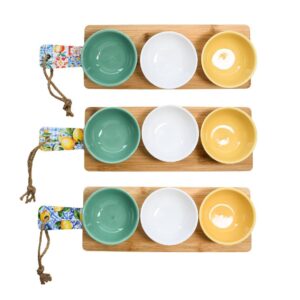 SET APERITIVO 3 CIOTOLE "LEMON" BASE BAMBU' 41X12