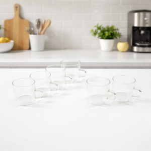 SET 6 TAZZINE CAFFE' BOROSILICATO 100ML TRASPARENT