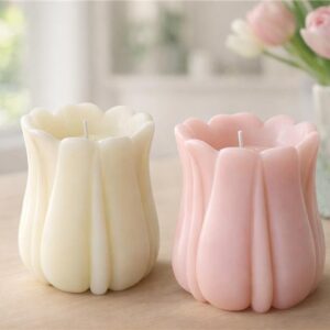 CANDELA TULIPANO ROSA D.9,4X9,4XH.10CM