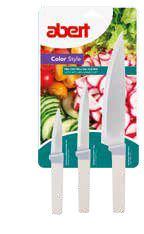 SET 3 COLTELLI ACCIAIO INOX 20/12,7/9CM COLOR STY - V600691001
