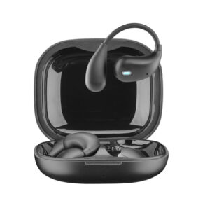 Cellularline BTNEBITTWSK Auricolari TWS Open-Ear con Traduzione in Tempo Reale 100+ Lingue Trascrizione IA Display LED Nero