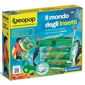 Clementoni x Geopop Il Mondo degli Insetti 19428 Gioco Scientifico Kit Fauna Box Acchiappa-Insetti 10+ Anni Made in Italy