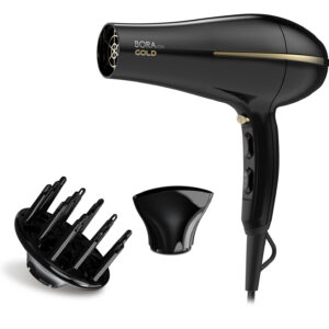 Gama Asciugacapelli Bora ION Gold GH0825 2200W Motore DC Ionico Olio Argan Nero