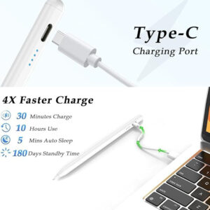 Sbs Penna Stilo Capacitiva Ultra Fine TESTYLUSCAPW per iPad Bianco Batteria 12h USB-C 3 1 43