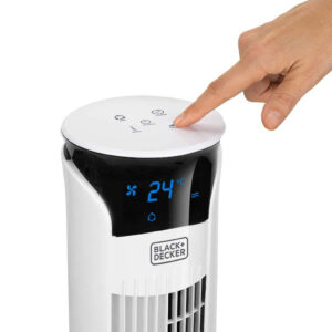 Black+decker BXEFT48E Ventilatore a Torre Digitale Oscillante 81 cm 45W 3 Velocità Timer 12h Telecomando 4 2 12