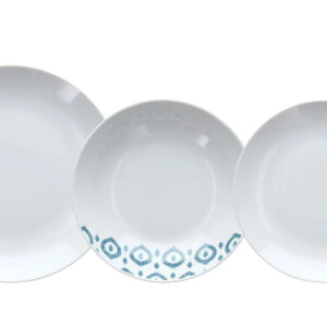 Servizio da Tavola Madison Sardinia 18 Pezzi Ceramica Blu Scuro e Bianco