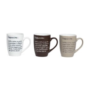 MUG IN PORCELLANA "CAPPUCCINO" 370ML COLORI ASS.