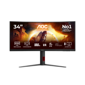 Aoc Monitor Gaming CU34G4 34" Curvo WQHD 3440x1440 180Hz Fast VA 1ms HDR10 FreeSync Premium Nero