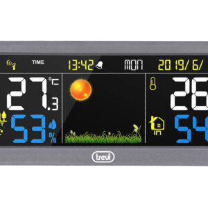 Trevi ME 3P20 RC Stazione Meteo Display LCD Colori 16cm Sensore Esterno Wireless Barometro Temperatura Umidità