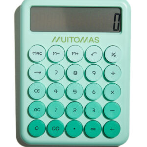 Muitomas CALCULATORGN Calcolatrice Tascabile 12 Cifre Display LCD Batteria AAA Verde Salvia