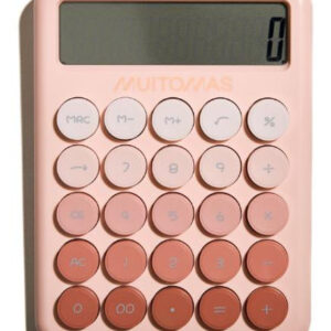 Muitomas CALCULATORPK Calcolatrice Tascabile 12 Cifre Display LCD Batteria AAA Rosa