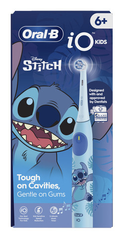 Oral-B iO Kids Spazzolino Elettrico Ricaricabile Disney Stitch per Bambini 6+ Anni 3 Modalità Timer 2 min Blu 1 0 72