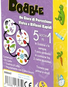 Asmodee Dobble Classic Blister Gioco di Carte Mini 55 Carte 5 Mini Giochi 2-8 Giocatori 6+ Anni Edizione Italiana