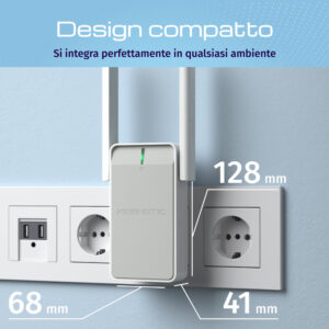 Keenetic Buddy 6 Range Extender Wi-Fi 6 Mesh AX3000 Dual-Band Porta Gigabit Ethernet KN-3411 7 5 24