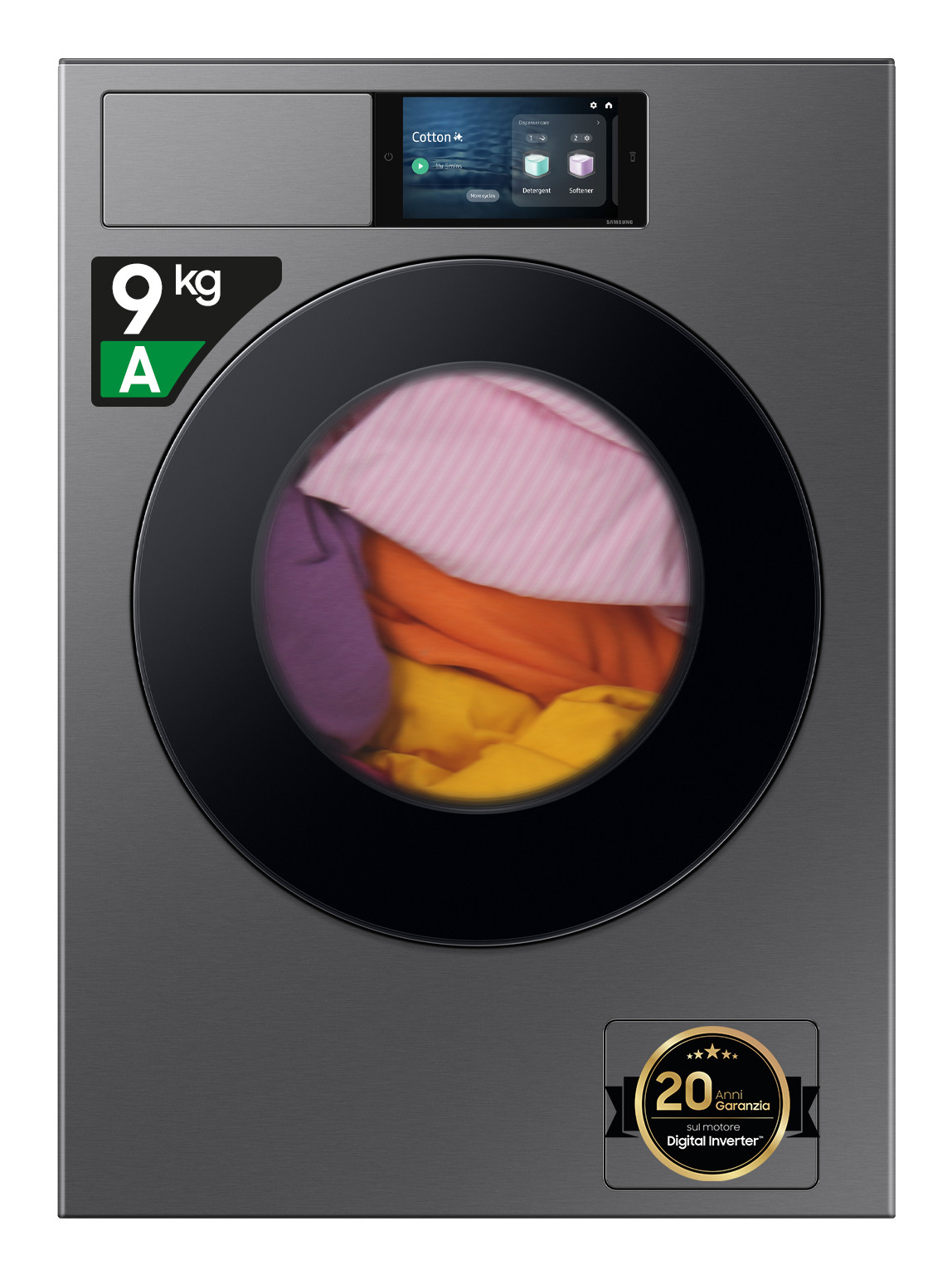 Samsung WF90F09C4SU3 Lavatrice Caricamento Frontale 9 kg 1400 Giri/min Classe A Ecodosatore AI EcoBubble Wi-Fi Dark Silver 1 0 112
