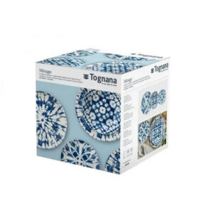 Servizio Piatti Tognana Mirage 18 Pezzi Porcellana Blu 6 Persone