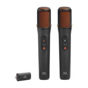 Jbl EasySing Mics Kit 2 Microfoni Wireless Karaoke con AI Rimozione Vocale Dongle USB-C Nero