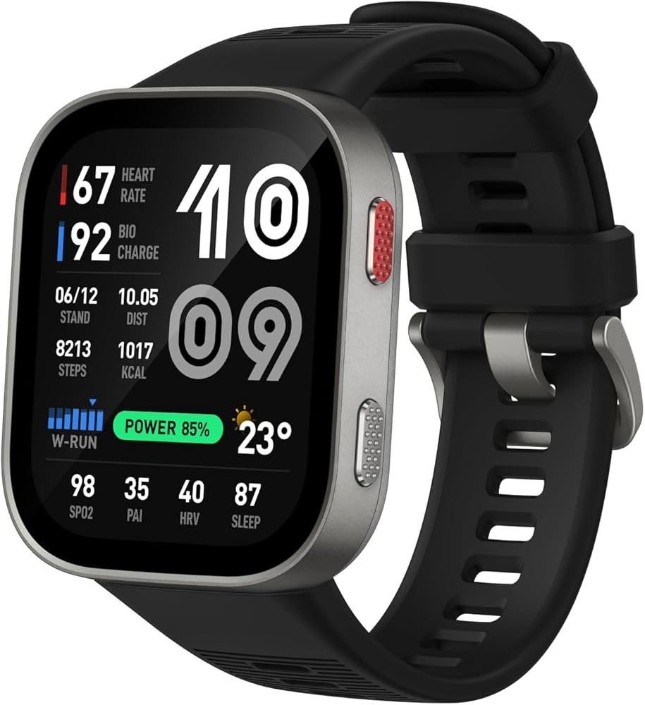 Amazfit Bip Max Smartwatch 50mm AMOLED 2.07" GPS 4GB Mappe Offline 150+ Sport 5 ATM 20 Giorni Argento 1 0 2