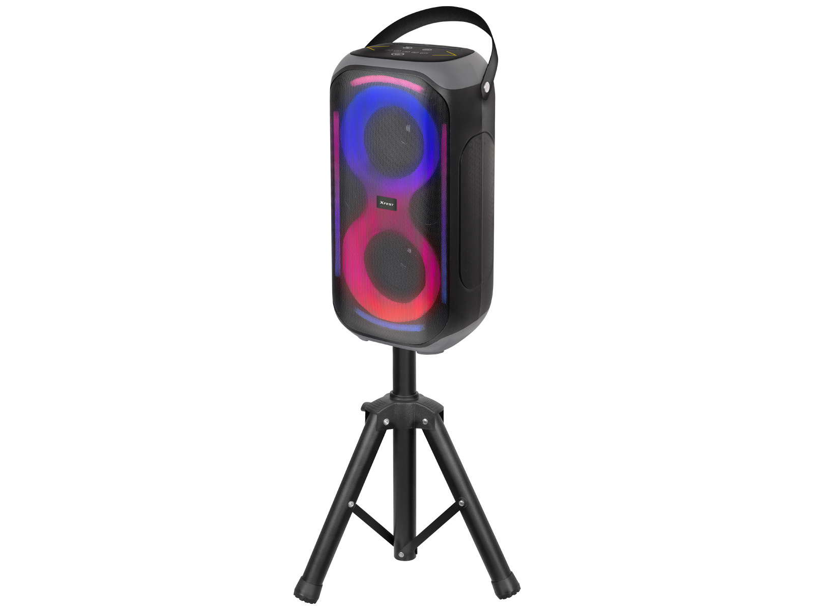 Trevi XFM 225 W Cassa Bluetooth da Festa 50W Treppiede Microfono Wireless TWS USB AUX-IN LED Multicolor Batteria USB-C 1 0 254