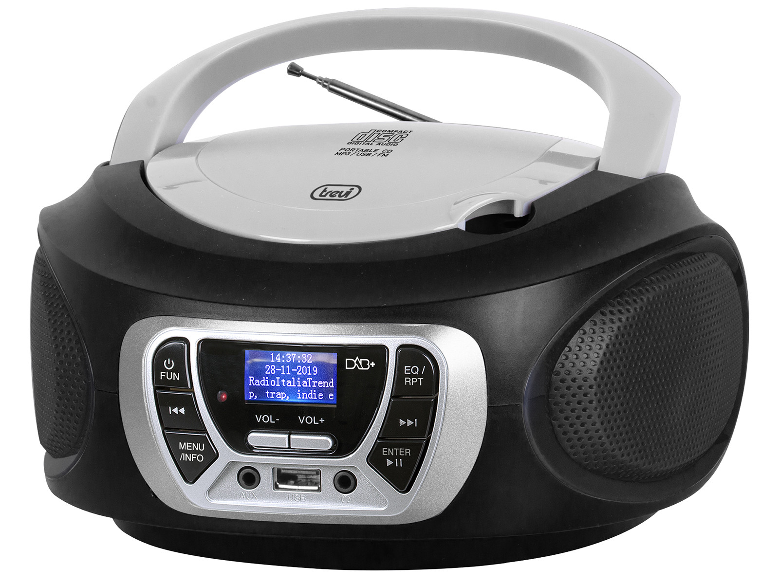 Trevi CMP 510 DAB Stereo Portatile Radio Digitale DAB/DAB+ FM RDS Lettore CD USB AUX-IN 3W Nero 1 0 264