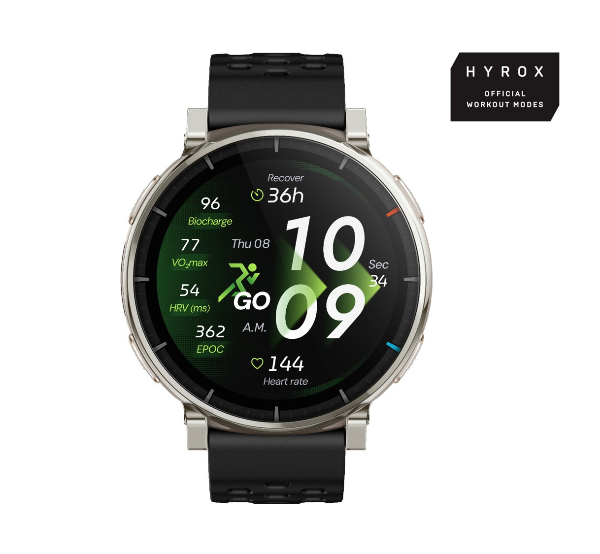 Amazfit Active 3 Premium Smartwatch GPS 1,32" AMOLED Vetro Zaffiro 5 ATM NFC Batteria 12gg Cassa Oro Cinturino Nero 1 0 277