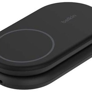 Belkin BoostCharge WIZ028VFBK Caricatore Wireless Magnetico 2 in 1 Qi2 15W Pieghevole iPhone AirPods Nero