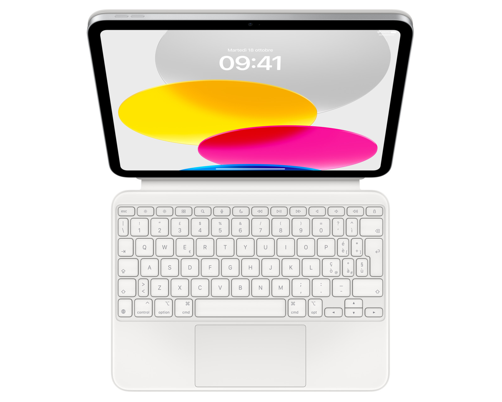 Apple Magic Keyboard Folio Tastiera con Trackpad per iPad 10ª e 11ª Generazione QWERTY Italiano Wireless Bianco MQDP3T/A 1 0 299
