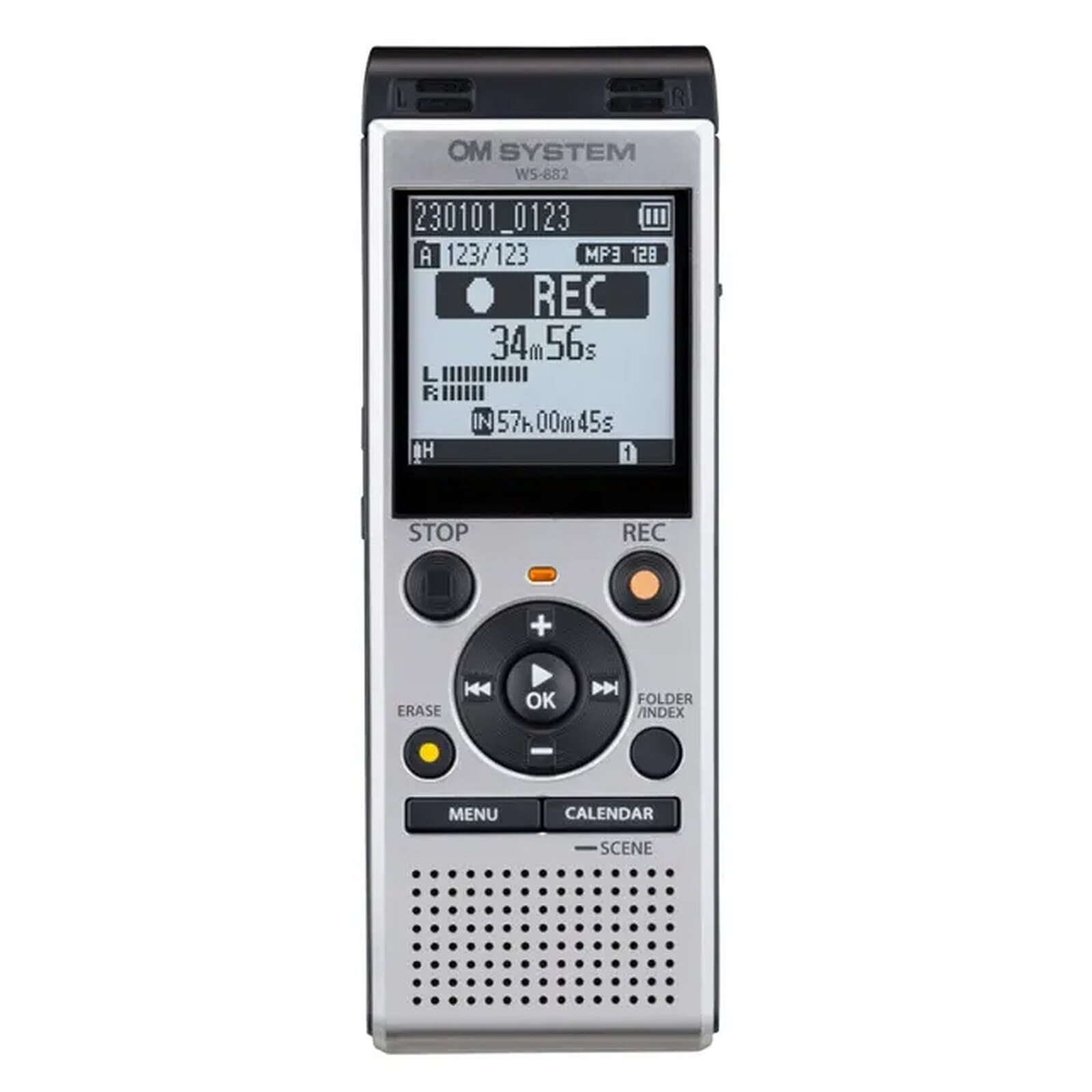 Om System WS-882 Registratore Vocale Digitale Stereo 4GB USB MP3/PCM Argento 1 0 307