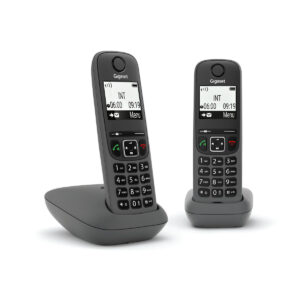 Gigaset AS490 DUO Telefono Cordless DECT 2 Cornette Vivavoce Identificatore di Chiamata Nero