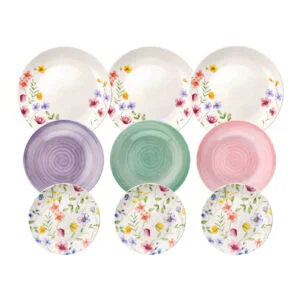 Servizio Piatti Tognana Madison Petals 18 Pezzi Porcellana per 6 Persone