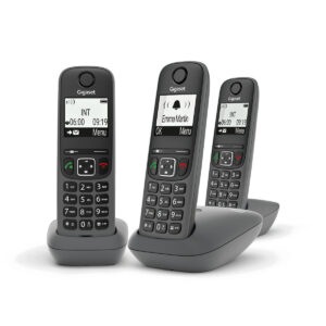 Gigaset AS490 Trio Telefono Cordless DECT Analogico 3 Cornette Vivavoce Identificatore di Chiamata Nero 3 1 191
