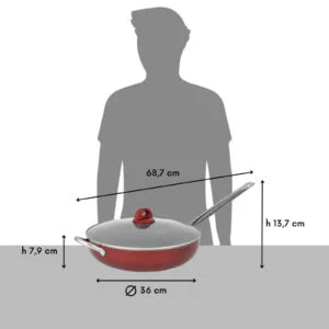 Padella Multiuso Aeternum AP000032 36 cm Rosso con Coperchio Induzione 3 1 218