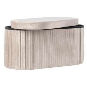 Pouf Bizzotto Jocelyn Tondo Velluto Beige Ø38x38 cm