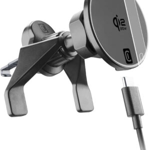 Cellularline MAG Holder MAGQI25HOLDERVENTK Supporto Auto Magnetico Ricarica Wireless Qi2 25W Nero