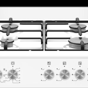 Bertazzoni la germania SE664EB/24 Cucina a Libera Installazione 60x60 cm 4 Fuochi Gas Forno Elettrico Multifunzione 60L Grill Classe A Bianco 3 2 102