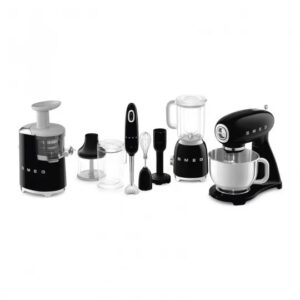Smeg HBF02BLEU Frullatore a Immersione 700W Flowblend Turbo Nero con Accessori