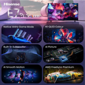 Hisense 100E7S PRO Smart TV QLED 100" 4K 144Hz Dolby Atmos Dolby Vision IQ HDR10+ VIDAA 3 2 168