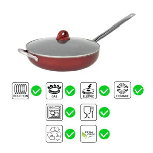 Padella Multiuso Aeternum AP000032 36 cm Rosso con Coperchio Induzione 4 2 177