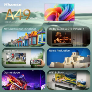 Hisense 40A49S Smart TV LED 40" Full HD 1920x1080 HDR10 HLG VIDAA DVB-T2 Wi-Fi AirPlay Nero 3 2 26