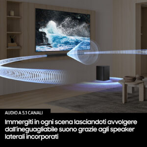 Samsung HW-B750F/ZF Soundbar 5.1 Canali 400W Dolby Digital DTS Virtual:X Subwoofer Wireless Bluetooth HDMI ARC Nero 5 4 47